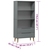 Regal za knjige MOLDE sivi 85x35x170,5 cm od masivne borovine