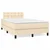 Vidaxl Box spring postelja z vzmetnico krem 120x190 cm blago