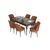Hanah Home Set Trpezarijski sto i 6 stolica Eva, Braon