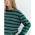 Pull&Bear Pulover temno zelena/bela