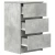Noćni ormarić s 3 ladice beton siva 39x35x65 cm