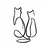 Opviq Zidna dekoracija Couple Cat Love, 72x0.15x48 cm, 1.5 mm, Crna