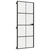 Sobna vrata tanka crna 83 x 201,5 cm kaljeno staklo i aluminij