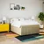 Vidaxl Box spring postelja z vzmetnico krem 160x200 cm blago