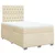 Vidaxl Box spring postelja z vzmetnico krem 120x190 cm blago
