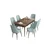 Hanah Home Set Trpezarijski sto i 6 stolica Are, Zeleno-braon