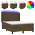 Vidaxl Box spring postelja z vzmetnico LED temno rjava 140x190cm blago