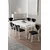 HANAH HOME Rasklopivi trpezarijski sto i stolice (7 delova) Exve White Black