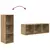 Set TV komoda Zidne 4 pcs Umjetnički hrast 37 x 37 x 107 cm