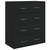 Komoda s 4 ladice 60 x 30,5 x 71 cm crna