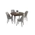 Hanah Home trpezarijski set Kea, sto i 4 stolice, ploča u dekoru drveta Baroque, siva tkanina Babyface