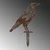 Aberto Design Dekorativna figura Bird -A 02, 46x32 cm, 1.5 mm