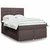 Vidaxl Box spring postelja z vzmetnico temno rjava 140x200 cm blago