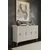 Hanah Home komoda Ayshe 120, 120 cm, bela / travertin / srebrna