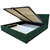 MID.YOU OBLAZINJENA POSTELJA 140 cm x 200 cm , les, tekstil, leseni material temno zelena