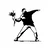 Opviq Zidna dekoracija Banksy Metal 01, 69x70 cm, 1.5 mm, Crna
