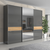 JELA Klizni plakar PK281-OG/ON - kolekcija Onyx - Antracit HG lak/Pacifik orah lak - 272x224x61 cm