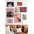 WallXpert set od 8 manjih uramljenih slika Çgs-075, modne ilustracije žena u crvenim, roze i crno-belim tonovima, crni ram
