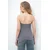 Trend Alacati Stili Ženska bluza bez rukava Alc-X13752, Brod izrez, Siva