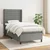 shumee Box spring postelja z vzmetnico temno siva 80x200 cm blago