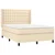 shumee Box spring postelja z vzmetnico LED krem 140x200 cm blago