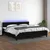 Vidaxl Box spring postelja z vzmetnico LED črna 200x200 cm blago