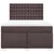 Vidaxl Box spring postelja z vzmetnico temno rjava 140x200 cm blago