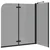 Ograda za tuš Crna 120 x 68 x 130 cm ESG staklo i aluminij