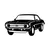 Wallity Zidna dekoracija Chevrolet Camaro SS, 60 x 33 cm, Crna