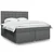 Vidaxl Box spring postelja z vzmetnico temno siva 180x200 cm blago