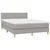Vidaxl Box spring postelja z vzmetnico LED sv. siva 140x200 cm blago