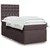 Vidaxl Box spring postelja z vzmetnico temno rjava 90x200 cm blago