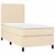 Vidaxl Box spring postelja z vzmetnico LED krem 80x200 cm blago