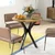 HOMCOM HOMCOM Jedilna miza MDF jeklo 78 x 75V cm rustikalna rjava, (5000242575)