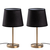 Opviq Set Stonih lampi 5104, 21x21x39 cm, IP20, 2 komada, Srebrno-crna boje