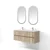 Skye Decor Set kupatilskog ormarića sa umivaonikom i ogledalom, 2 dela, Krem