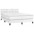 Vidaxl Box spring postelja z vzmetnico LED bela 140x190cm umetno usnje