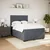Vidaxl Box spring postelja z vzmetnico temno siva 160x200 cm žamet