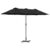 Vrtni suncobran Crna 370 x 197 x 239 cm Poliester i aluminij