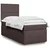 Vidaxl Box spring postelja z vzmetnico temno rjava 100x200 cm blago
