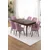 Hanah Home trpezarijski set Pir, sto i 6 stolica, ploča u dekoru drveta Baroque, roze tkanina Babyface