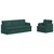 Vidaxl Kavč 2 pcs Temno zelena Kovina