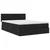 Otomanski krevet s madracem i LED crni 140x200 cm od tkanine