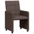 vidaXL Jedilni stoli s kolesi 2 pcs Temno rjava 58 x 65 x 94 cm blago