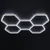 Hexagon LED tube 5 heads light 192W 6500K 2450*1660mm