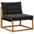 Set vanjskih sofa s jastukom 5 pcs Prirodna i crna