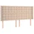 vidaXL Box spring postelja vzmetnico LED kapučino 200x200 cm um. usnje