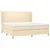 Vidaxl Box spring postelja z vzmetnico krem 200x200 cm blago