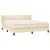 Vidaxl Box spring postelja z vzmetnico krem 160x200 cm blago