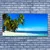 tulup.si Steklena slika Palm tree morje landscape 140x70 cm 2 obešalnika